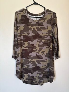 Zenana Outfitters Camo Tunic Mini Dress Size Small